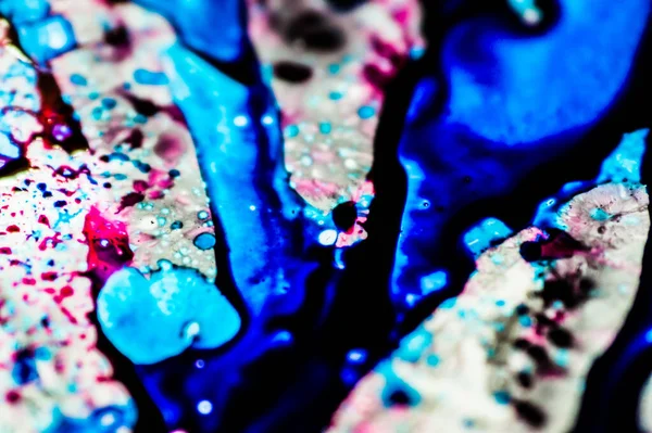 Blue Pink Refill Ink Spilled White Washbasin Ink Mixed Abstract — Stock Photo, Image