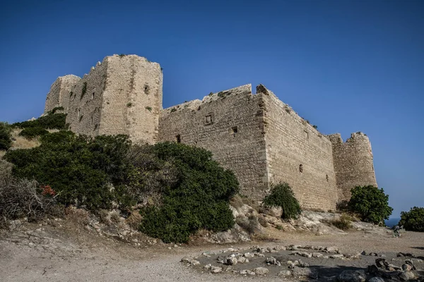 Średniowieczny zamek Kritinia (Kastellos), wyspa Rodos, Grecja — Zdjęcie stockowe