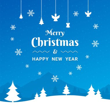 Mutlu yıllar sparkles mavi bulanık vektör zemin üzerine yazı. Tebrik kartı tasarım şablonu