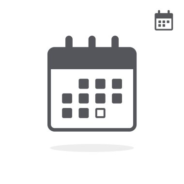 Düz küçük ve büyük simge takvim. Vektör çizim.