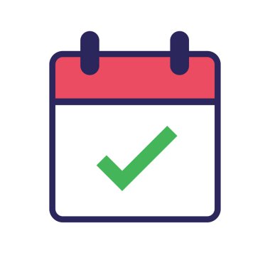 Vektör Düz Takvim Simgesi tasarımı. İş takvimi simgesi. Takvim simgesi kavramı.