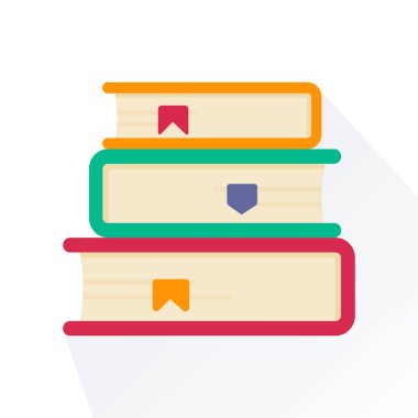Kitap yığınlı eğitim bilgi şablonu tasarımı. Eps 10. Vektör İllüstrasyonu