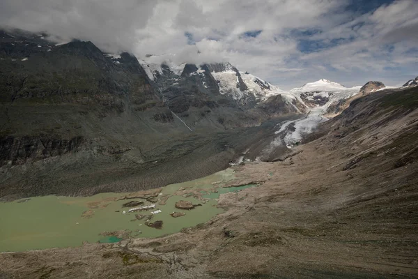 Melting Glacier Tongue Lake Grossglockner Carinthia Austria — стокове фото