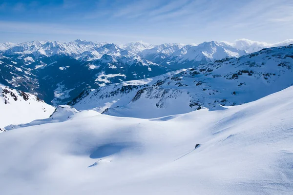 Vinterlandskap Solig Dag Marchkopf Hochfgen Zillertal Österrike Europeiska Alperna — Stockfoto