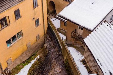 Hallstatt şaşırtıcı güzel Avusturya dağ köyü. Aus
