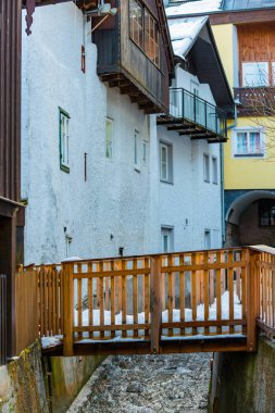 Hallstatt şaşırtıcı güzel Avusturya dağ köyü. Aus