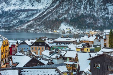 Avusturya'nın Hallstatt dağ köyü. Avusturya