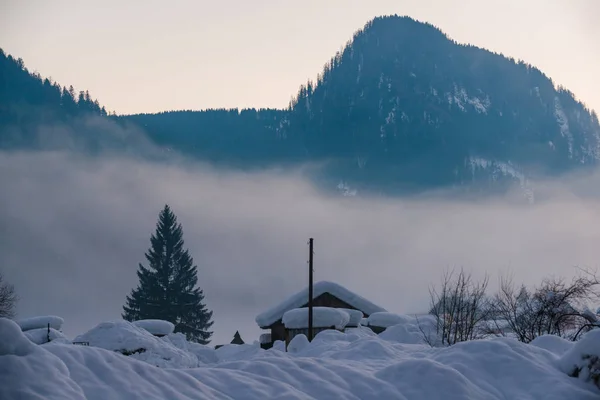 Μια μαγευτική θέα της κοιλάδας Gosau στο απογευματινό φως. Αυστρία — Φωτογραφία Αρχείου