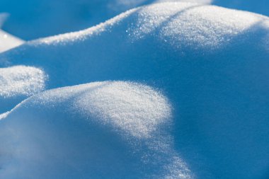 Hintersee Gölü kıyısında kabarık kar ile Makro Manzara.