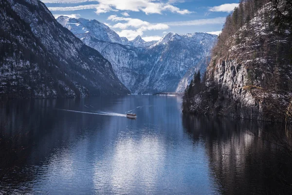 Vedere Frumoasă Lacului Montan Konigssee Bavaria Germany — Fotografie, imagine de stoc