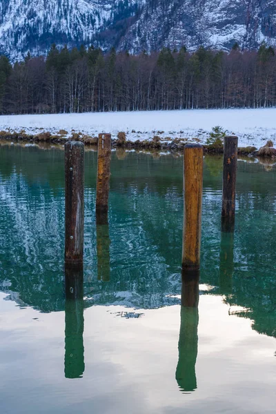 Piękne widoki na górskie jezioro Konigssee. Bavaria. Germany — Zdjęcie stockowe