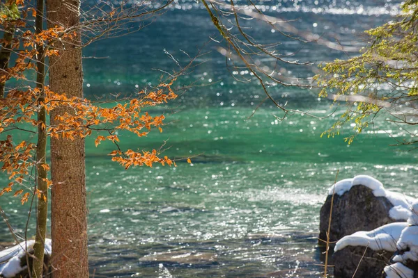 Jezero Hintersee. Bavorsku. Německo — Stock fotografie