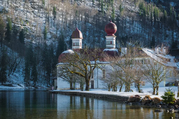 Příroda Náčrty Jezera Konigssee Bavorsku Německo — Stock fotografie