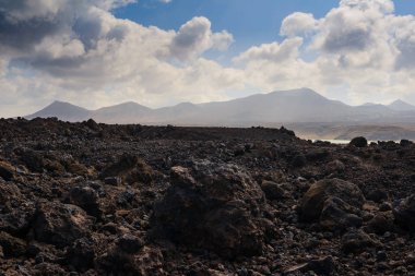 Salinas de janubio güzel bir manzara. Lanzarote. Kanarya Adaları. İspanya