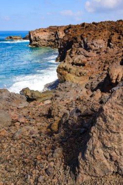 Salinas de janubio güzel bir manzara. Lanzarote. Kanarya Adaları. İspanya