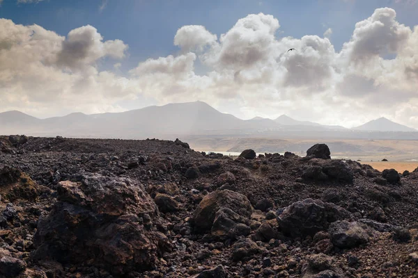Ett Vackert Landskap Salinas Janubio Lanzarote Kanarieöarna Spanien — Stockfoto