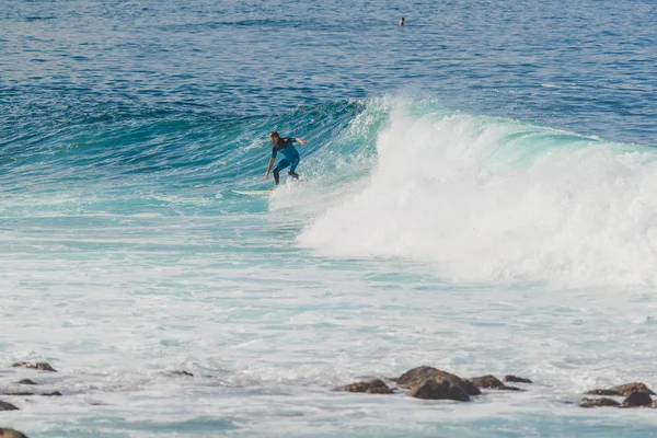 Santa Egy Hely Bodyboarding Szörf Lanzarote Kanári Szigeteken Spanyolország — Stock Fotó