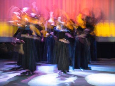 Dans güzel hareketleri, uzun pozlama vurdu. Moskova. Rusya