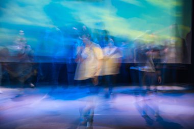 Dans güzel hareketleri, uzun pozlama vurdu. Moskova. Rusya