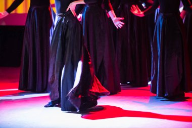 Dans güzel hareketleri, uzun pozlama vurdu. Moskova. Rusya