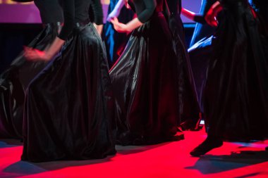 Dans güzel hareketleri, uzun pozlama vurdu. Moskova. Rusya