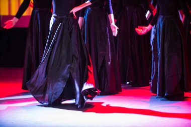 Dans güzel hareketleri, uzun pozlama vurdu. Moskova. Rusya