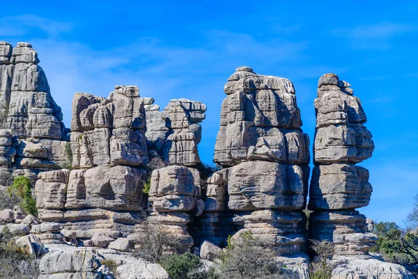 El Torcal de Antequera é uma reserva natural localizada ao sul — Fotografia de Stock