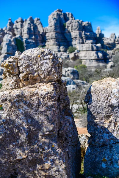 El Torcal de Antequera es una reserva natural ubicada al sur — Foto de Stock