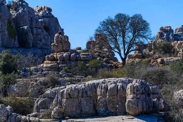 El Torcal de Antequera es una reserva natural ubicada al sur — Foto de Stock