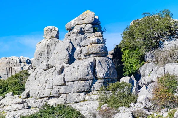 El Torcal de Antequera es una reserva natural ubicada al sur — Foto de Stock