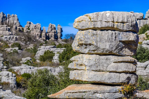 El Torcal de Antequera es una reserva natural ubicada al sur — Foto de Stock