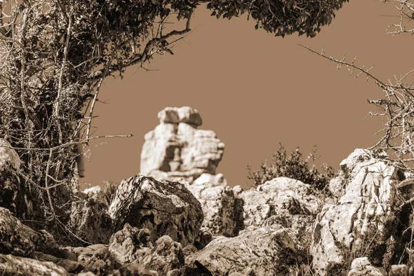 El Torcal de Antequera é uma reserva natural localizada ao sul — Fotografia de Stock