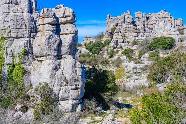 El Torcal de Antequera es una reserva natural ubicada al sur — Foto de Stock