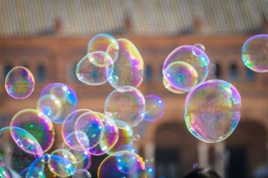 Spain.Seville Meydanı'nda ilginç skeçler. Endülüs. S