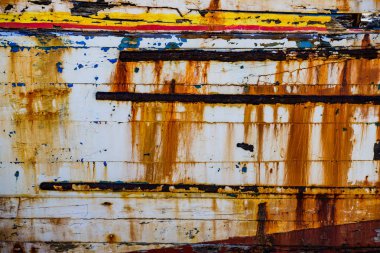 Terk edilmiş eski bir geminin parçası. Camaret-sur-Mer.Brittany. Fra
