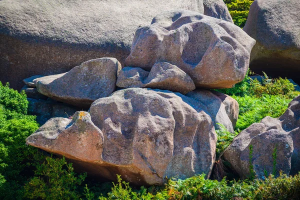 Paisagem incrível na ilha Renote em Tregastel. Bretanha. — Fotografia de Stock