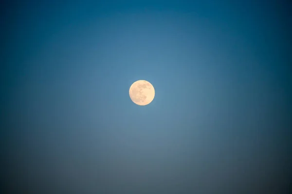 Lonely Moon Dark Blue Sky Alicante Province Spain — Stock Photo, Image