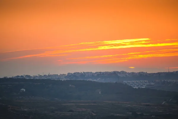 Solnedgång Nära Guardamar Del Segura Alicanteprovinsen Spanien — Stockfoto