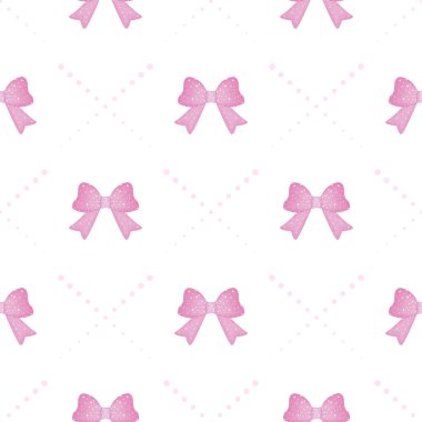 Şerit pembe ve kılavuz Dikişsiz desen arka plan üzerinde beyaz izole yay. Vektör çizim eps 10