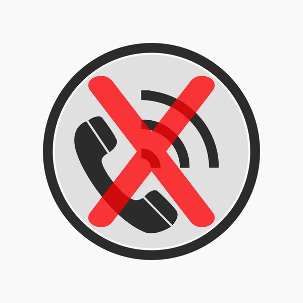 Prohibir el uso de un teléfono móvil. Ilustración de signo vectorial sobre fondo blanco . — Vector de stock