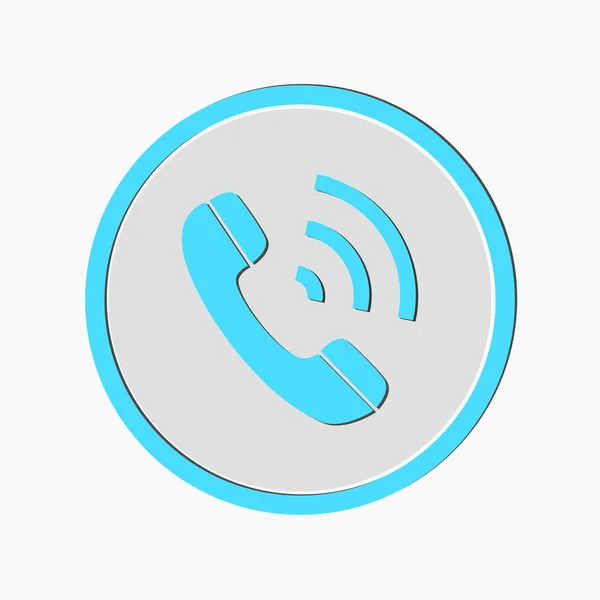 Icono de vector de llamada telefónica. El estilo es símbolo redondeado plano, color azul, ángulos redondeados, fondo blanco. eps10 — Vector de stock