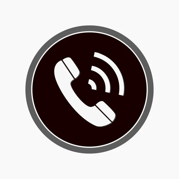 Messagerie instantanée IM téléphone combiné icône avec ombre. Téléphone blanc combiné dans l'icône de bulle de parole. Vecteur . — Image vectorielle
