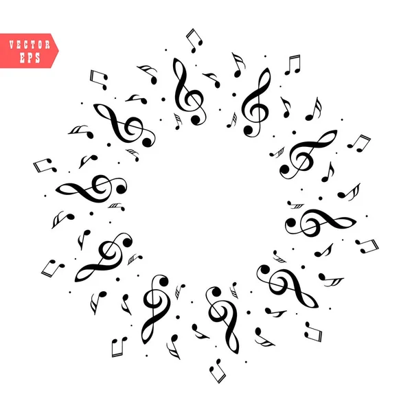 Music Score Note Decoration Musical Notes Shape Circle Eps10 — Stock Vector