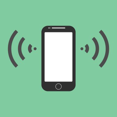 hareket eden telefon simgesi, vektör çizim. Düz tasarım eps 10
