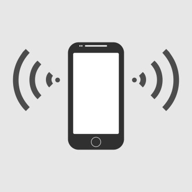 hareket eden telefon simgesi, vektör çizim. Düz tasarım eps 10