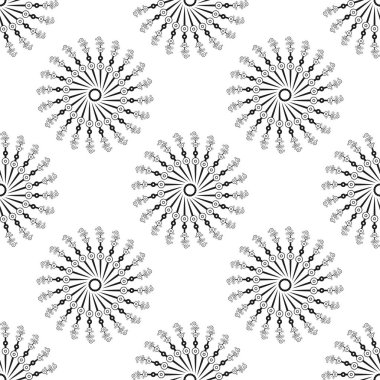 Kar tanesi daire ile güzel seamless modeli. Vektör çizim. Noel ve yeni yıl tasarım için kış arka plan. Kış motifleri