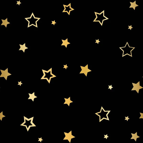 Gold Stars Seamless Pattern. The star image. Starry night sky