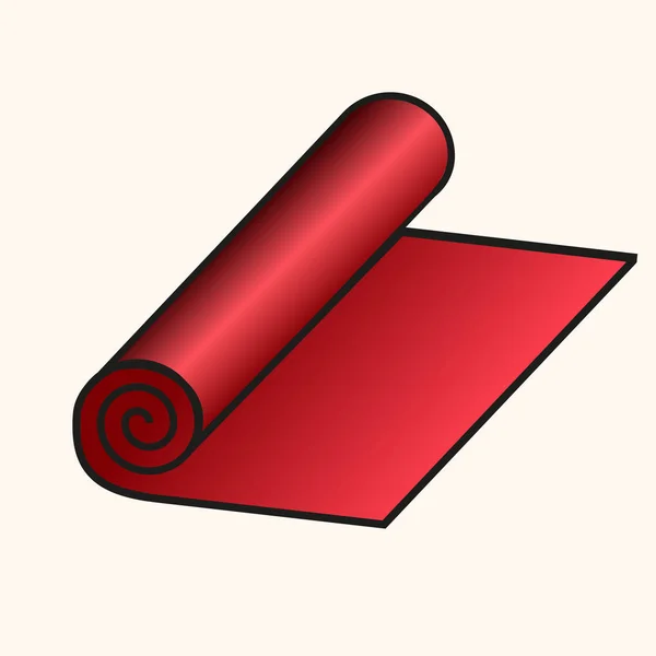 Icono vectorial de rollo rojo de tela o rollo de papel. Icono de rollo textil de ilustración vectorial para diseño web y móvil — Vector de stock