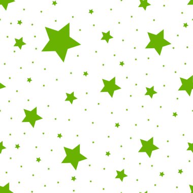Yeşil Seamless yıldız modeli. Yinelenen yıldız arka plan. Basit sorunsuz yıldız simgesi vektör desen. Yeşil yıldız. eps10