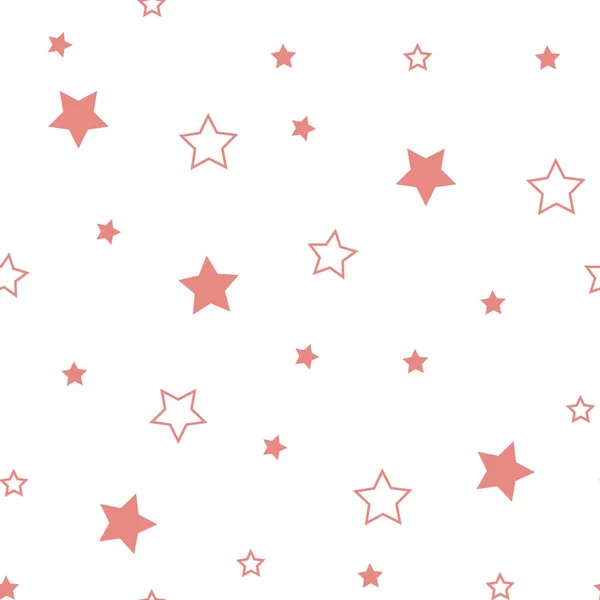 Modèle Sans Couture Étoile Jolies Étoiles Rouges Fond Douche Bébé — Image vectorielle